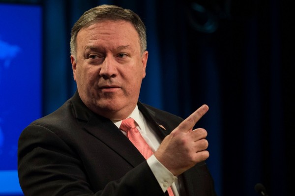 美國國務卿龐皮歐(Mike Pompeo)用國家稱呼台灣。(法新社)