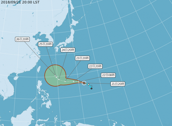 第24號颱風「潭美」生成，暫時不會對台灣天氣造成直接影響。（圖擷取自中央氣象局）