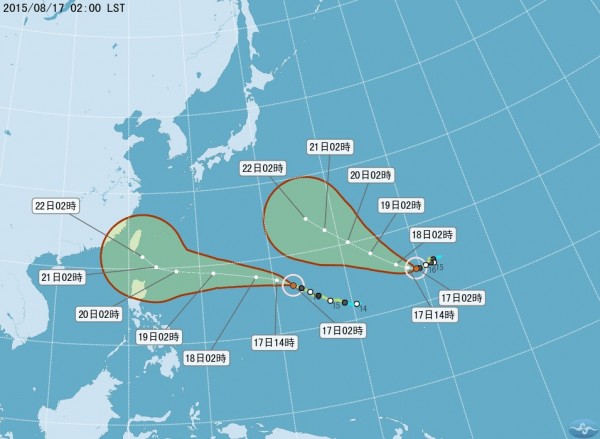 雙颱增強為中度颱風 天鵝週五恐影響台灣