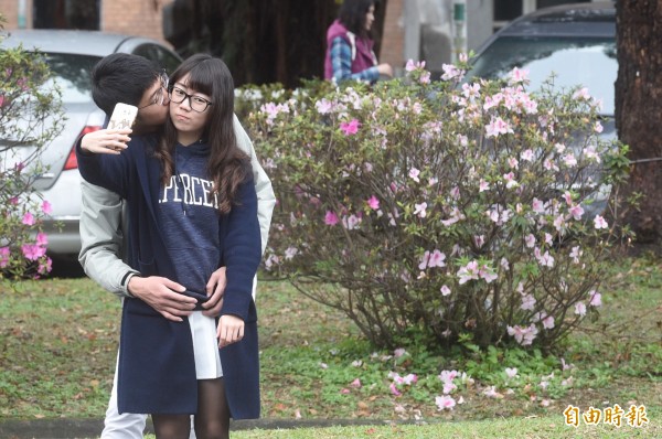 台大杜鵑花節開幕,儘管花開不如預期,但仍有不少民眾及學生前往賞花。(記者叢昌瑾攝)