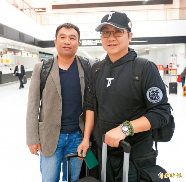 台灣隊情蒐小組成員高建三(左)、林聿文(右)。(特派記者林正堃攝) 台灣隊情蒐小組成員高建三(左)、林聿文(右)。(特派記者林正堃攝)