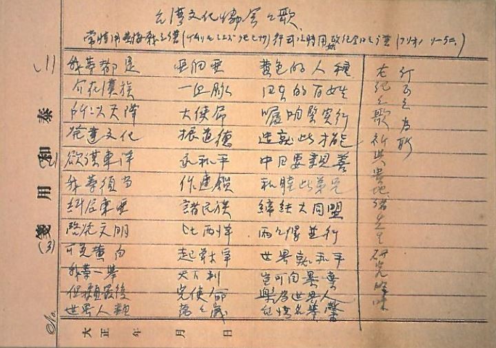 蔣渭水醫師「同胞須團結，團結真有力」1927/7/10 臺灣