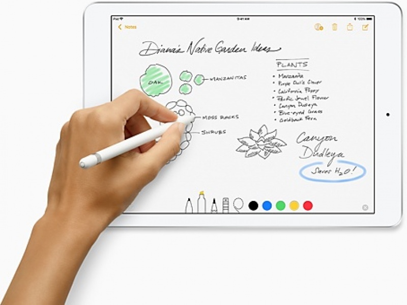 新9.7吋iPad、支援Apple Pencil。(圖片來源／蘋果提供）