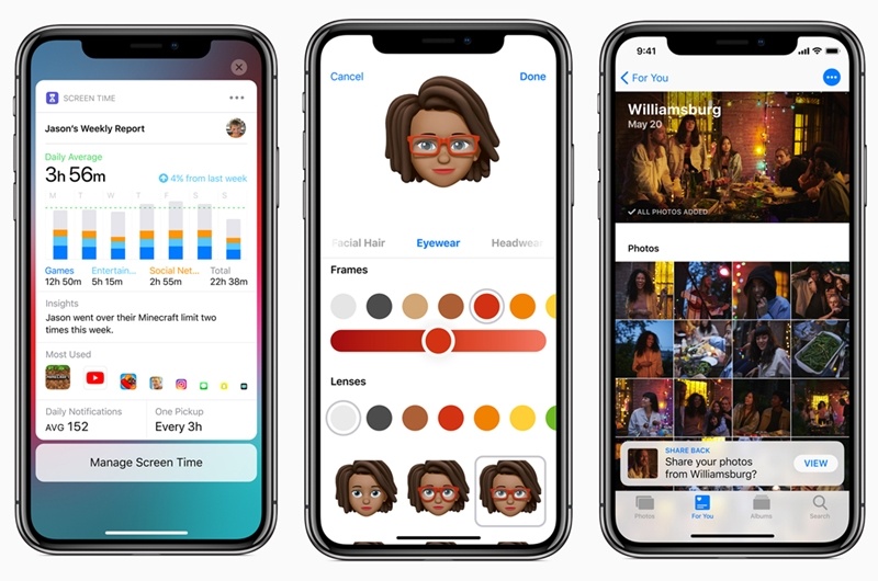 蘋果發表新一代 iOS 12系統，帶來大量實用便利的新功能，其中，最讓用戶有感升級的四大亮點，如：勿擾模式可自訂時間、可自訂個人大頭貼的memoji 動態表情、Siri聲控可支援短指令、以及ARKit 2.0版，將為iPhone手機帶來全新的操控體驗。（圖翻攝自蘋果官網）