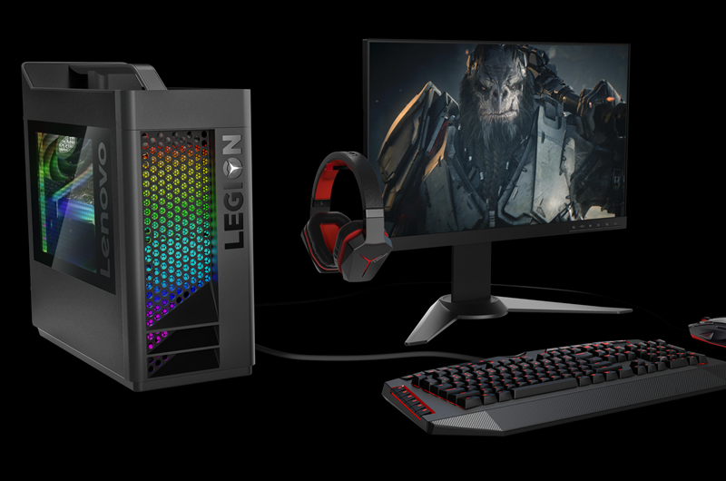 電競桌機高階款的Legion T730，多了可自行設定 RGB 燈光顯示，並可選購 Asetek 水冷系統，建議售價為4萬2,990元起。(圖Lenovo提供）