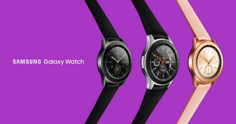 三星也同步發表新款智慧型手錶Galaxy Watch。並有 46mm、42mm 兩種選擇尺寸選擇，同時皆支援 LTE 連線、內建三星智慧助理「Bixby」。（圖／翻攝自三星官方Flickr）