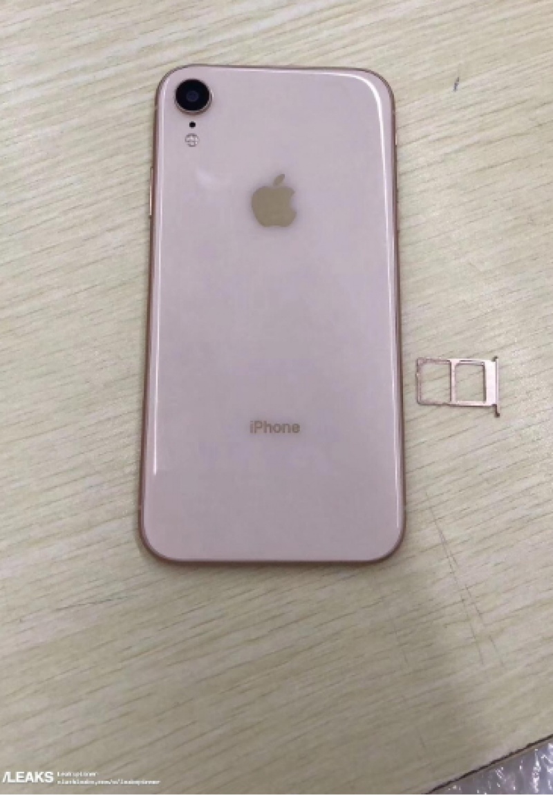 採用較為淺金色調的6.1吋 新 iPhone實機諜照流出，並與雙SIM卡插槽一同曝光。（圖／翻攝自 Slashleak）