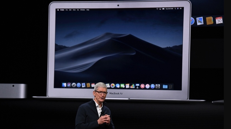 2018全新推出的 MacBook Air，搭載macOS Mojave 作業系統。（圖片來源／法新社）