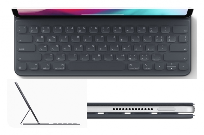 新款專屬iPad Pro 智慧鍵盤，透過機身上接點與iPad Pro 相連，不用電源線、不用藍牙配對。（圖片來源／蘋果官網）