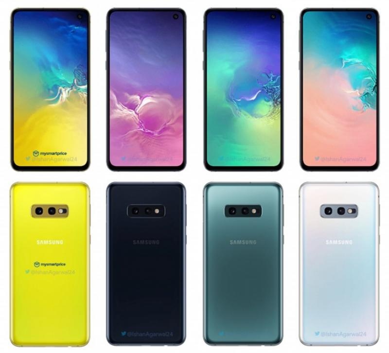 三星Galaxy S10系列 S10 系列基本顏色選擇，包括有：純黑色、祖母綠與珍珠白、鮮黃色；此外，還可能針對特定市場需求推出專屬的紅色機身版本。（圖／翻攝 Mysmartprice）