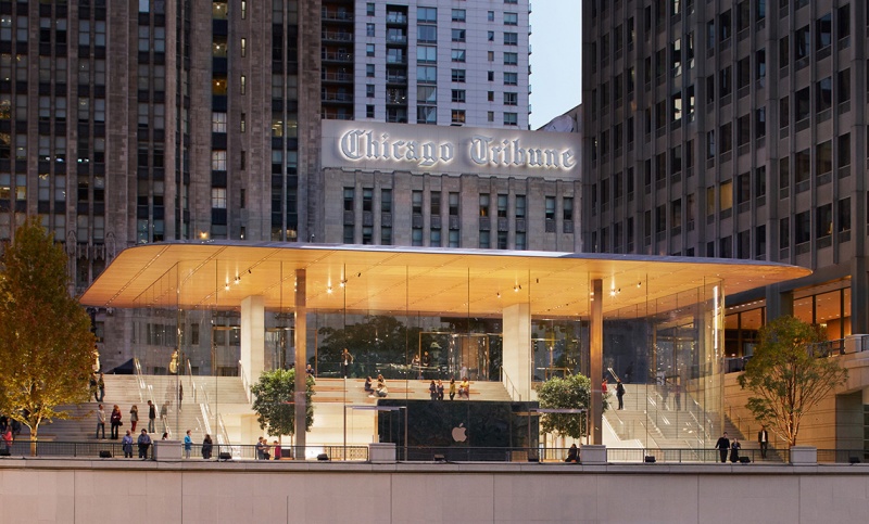 蘋果 Apple Michigan Avenue 旗艦直營店已於2017年10月正式啟用。（圖片來源／蘋果官網）