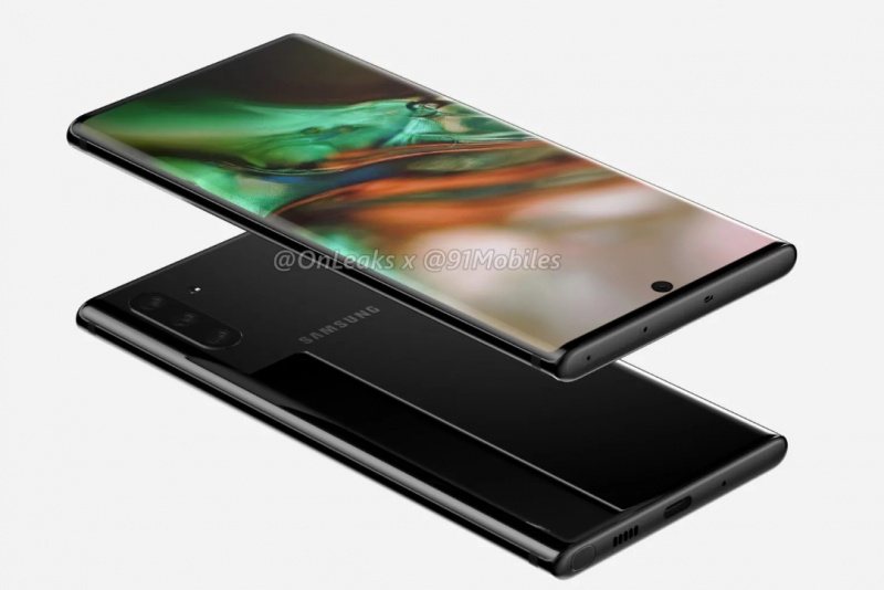 重量級爆料客 OnLeaks 近日再度曝光多張據稱為三星Note 10的渲染圖。（圖翻攝自91mobiles）