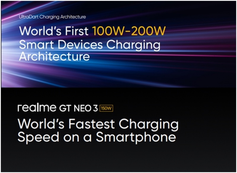 realme將推出商用市場最快150W光速閃充realme GT Neo 3。（圖／realme提供）
