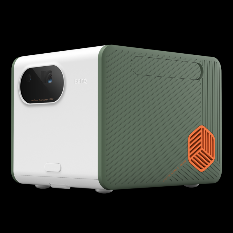 BenQ推出全新一代的LED行動露營投影機GS50，內建 2.1 聲道20瓦喇叭。（圖／BenQ提供）