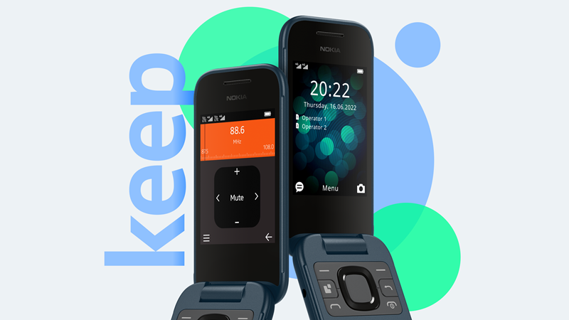 延續翻蓋式薄機造型的 Nokia 2660 Flip 4G復刻版。（圖翻攝Nokia官網）