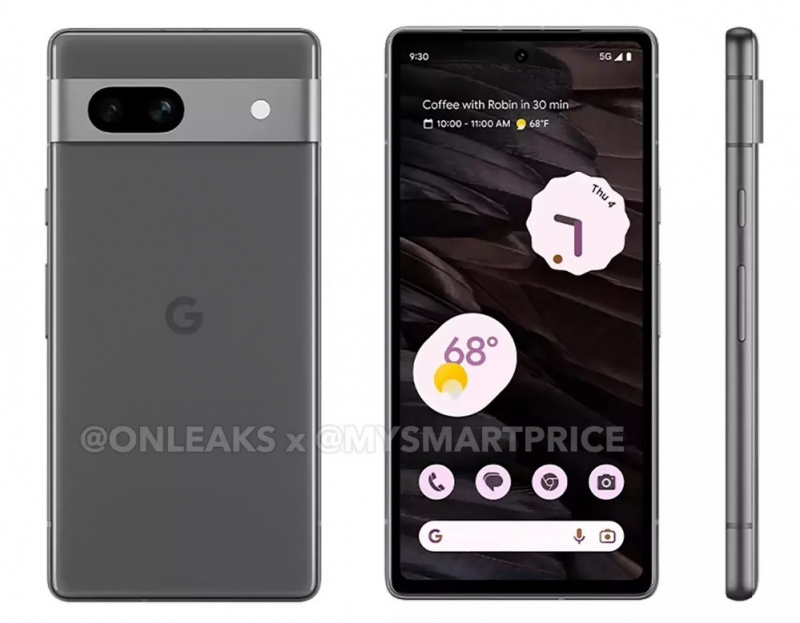 據稱為2023年將推出的中階新機 Google Pixel 7a 渲染圖於網路流出。（圖翻攝winfuture）