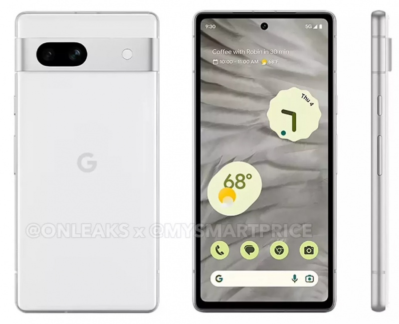 據稱為2023年將推出的中階新機 Google Pixel 7a 渲染圖於網路流出。（圖翻攝winfuture）