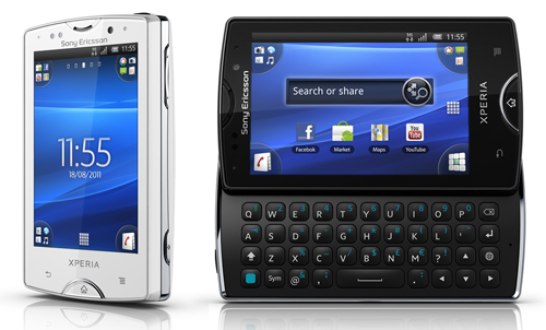 Sony Ericsson Xperia mini、mini pro 黑白雙色  輕巧上市