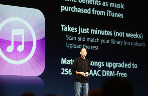2011年WWDC,Apple正式推出iTunes Match,當時執行長賈伯斯,仔細介紹各項服務功能。(記者陳炳宏攝)