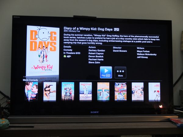 Apple TV上的電影預告片,具備HD畫質。