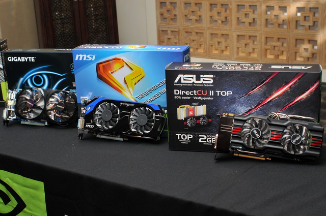 華碩、技嘉、微星三大板卡大廠,均已做好 GTX 660 Ti 上市準備。(記者李秋明攝)