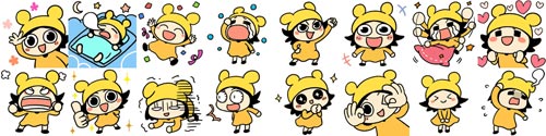 WeChat 超可愛萌妹「咕咪」付費貼圖,各種喜怒哀樂的超實用心情寫照,讓你表達情緒無障礙!
