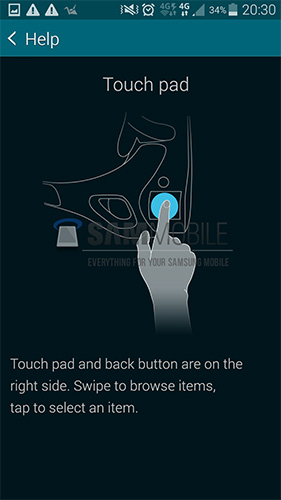 可透過右側的觸控板進行操作,畫面擷取自 SamMobile 網站