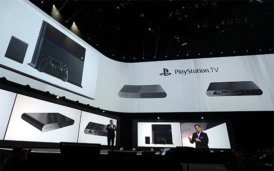 Sony 在今年六月的 E3 電玩展中,發表了 PlayStation TV,圖片來源:歐新社
