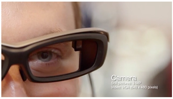 在鏡架上搭載了 300 萬畫素的鏡頭