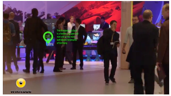 也可以利用 AR 擴增實境直接顯示附近地理資訊