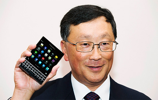 在去年接手 Blackberry CEO 一職的程守宗,是否能夠挽回 Blackberry 的頹勢呢,圖片來源:路透社