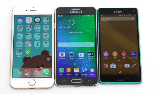 Apple iPhone 6 V.S Samsung Galaxy Alpha V.S Sony Xperia Z3 Compact!美日韓小尺寸旗艦手機比拼:顯示篇