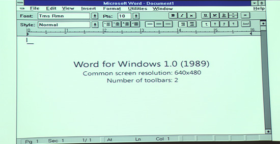 最早在 1989 年推出的 Word for Windows 1.0