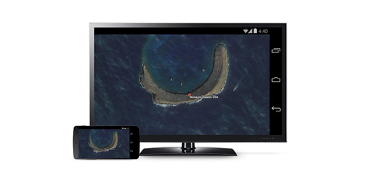 透過 Chromecast,可以讓手機的畫面投射到電視上頭