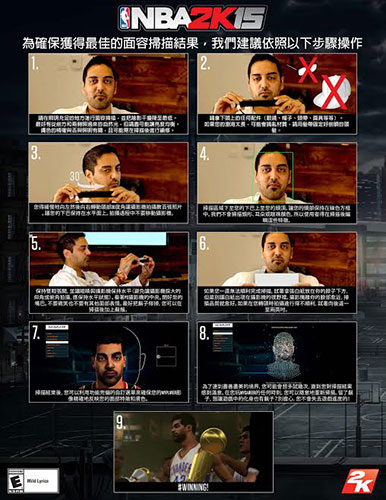 《NBA® 2K15》推出「Face Scan面容掃描競賽」