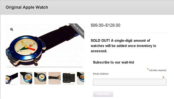 有收藏家成立網站販售applewatch。(originalapplewatch.com)