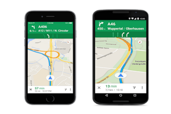 Google Maps 的開發團隊為了改善開錯車道窘境,特別研發出一項全新的「車道引導」(Lane guidance)功能,來幫助駕駛避免再發生同樣情況。(圖片來源取自 Google Europe Blog 官方網站)
