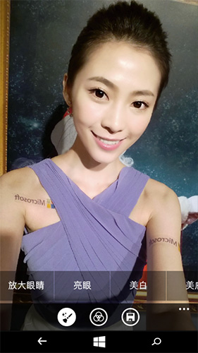 美肌模式內有各種不同選項可調,像是瘦臉、大眼等