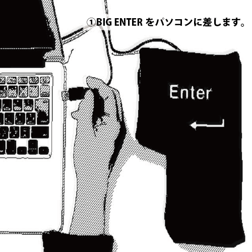 「Big Enter」利用USB與電腦作連接,就可使用。(圖片來源取自Big Enter官網)