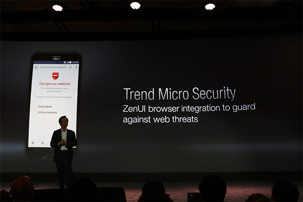在手機安全防護上,ASUS 這次跟趨勢合作,在 ZenFone 2 上搭載其手機資安軟體。