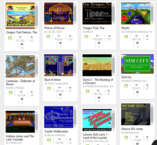 Internet Archive 已經上傳 2400 多種 DOS 經典遊戲。