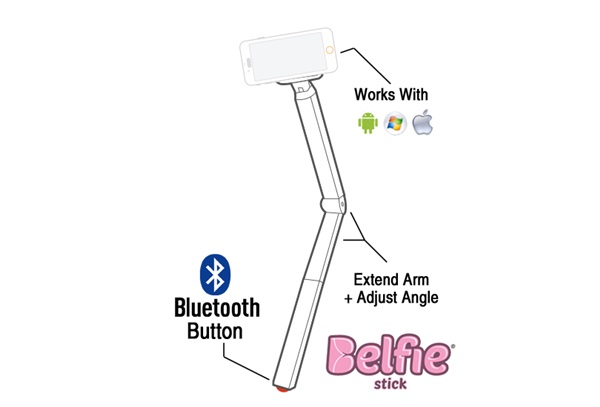 中間的彎曲設計,「Belfie stick」勝出的關鍵。﹝圖片來源/Belfie stick﹞