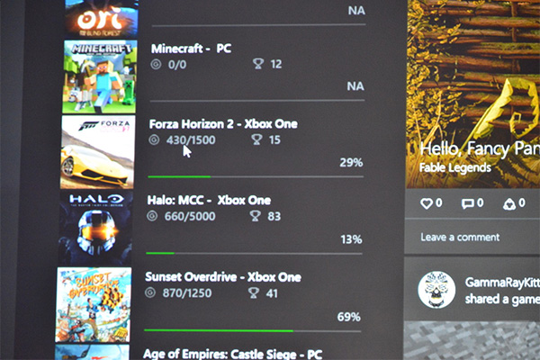 也可以遠端選取 XBOX One 遊戲機內的遊戲,直接在 Windows 10 上玩