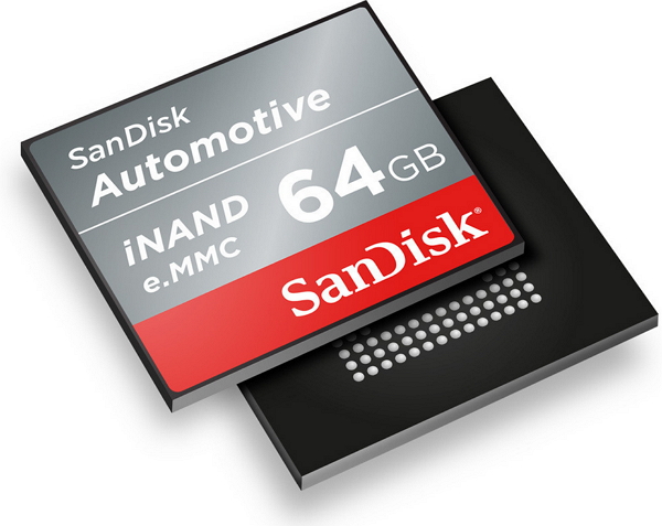 專為車用電子設計的 iNAND EFD eMMC 模組。(圖片來源/SanDisk)