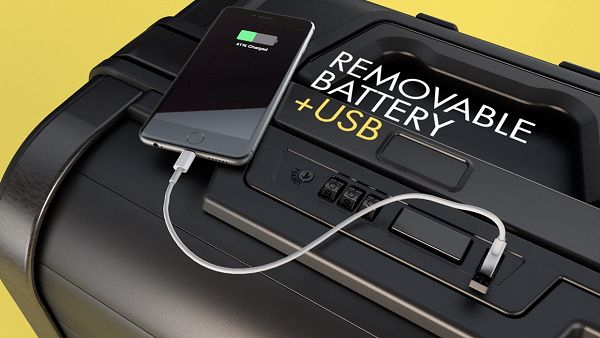 Trunkster 內建 15000mAh 的超大容量電源。(圖片來源/Kickstarter)