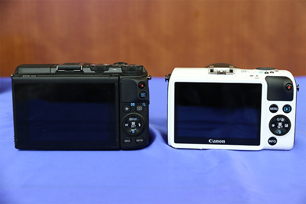 與上一代 EOS M2 比較:機身背面佈局
