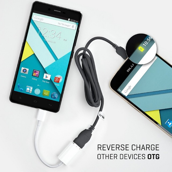 Studio Energy 還可以當作一顆行動電源,只要透過 USB OTG 線即可供其他裝置充電,電池效能真的是相當利害。(圖片來源/BLU)