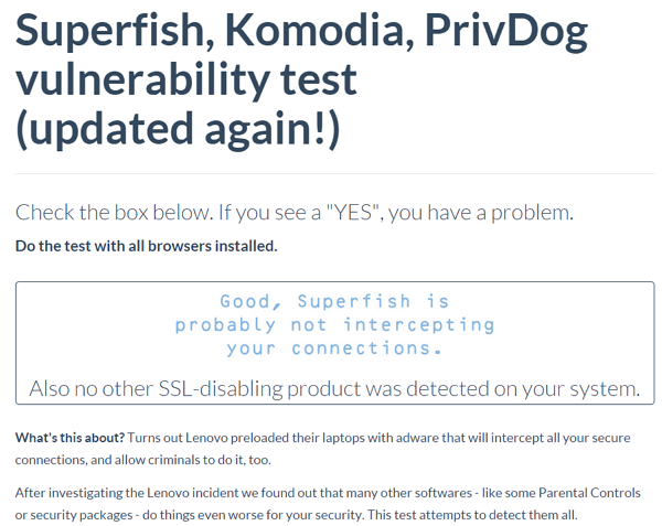 不管你是不是聯想的使用者，先快來檢查你的電腦有沒有受到 Superfish 的影響吧！（圖翻攝自網路）