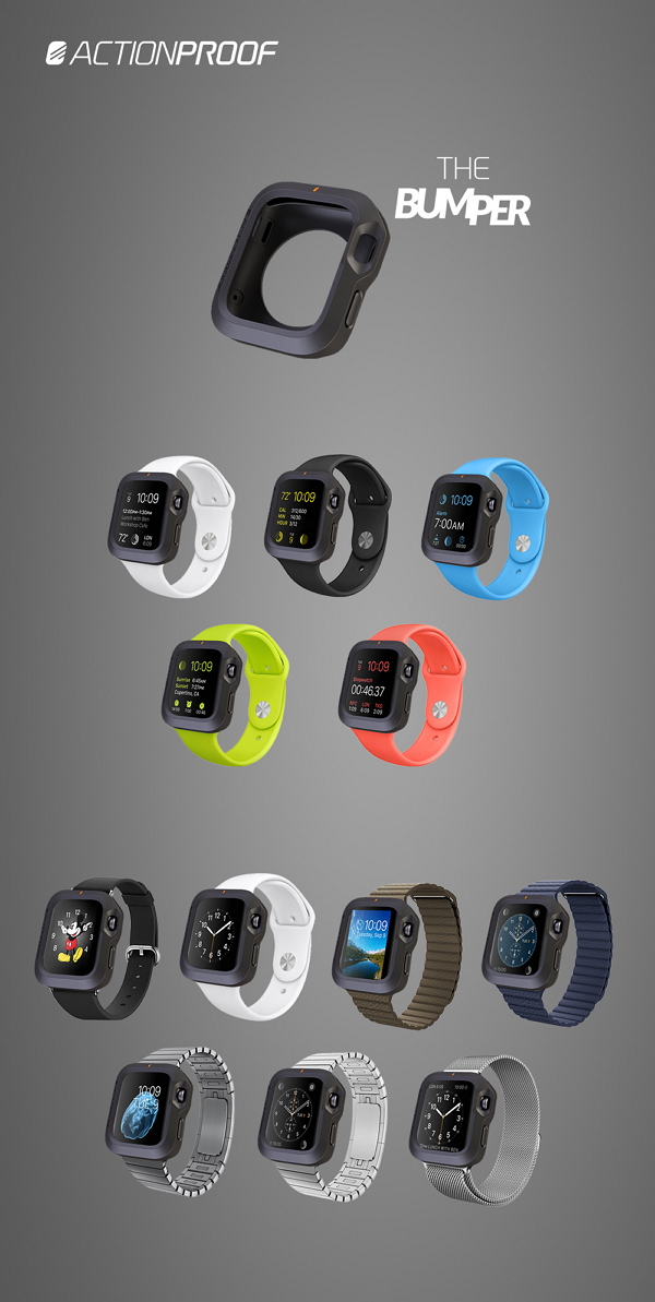 ActionProof目前這款產品正在 indiegogo 集資網站上募款,適用於所有 42 公釐的 Apple Watch。(圖片來源/ActionProof)