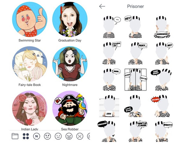 LINE 在 ycon 這個 APP 內提供了超過 1000 種以上的貼圖樣板,畫面擷取自 LINE 官網